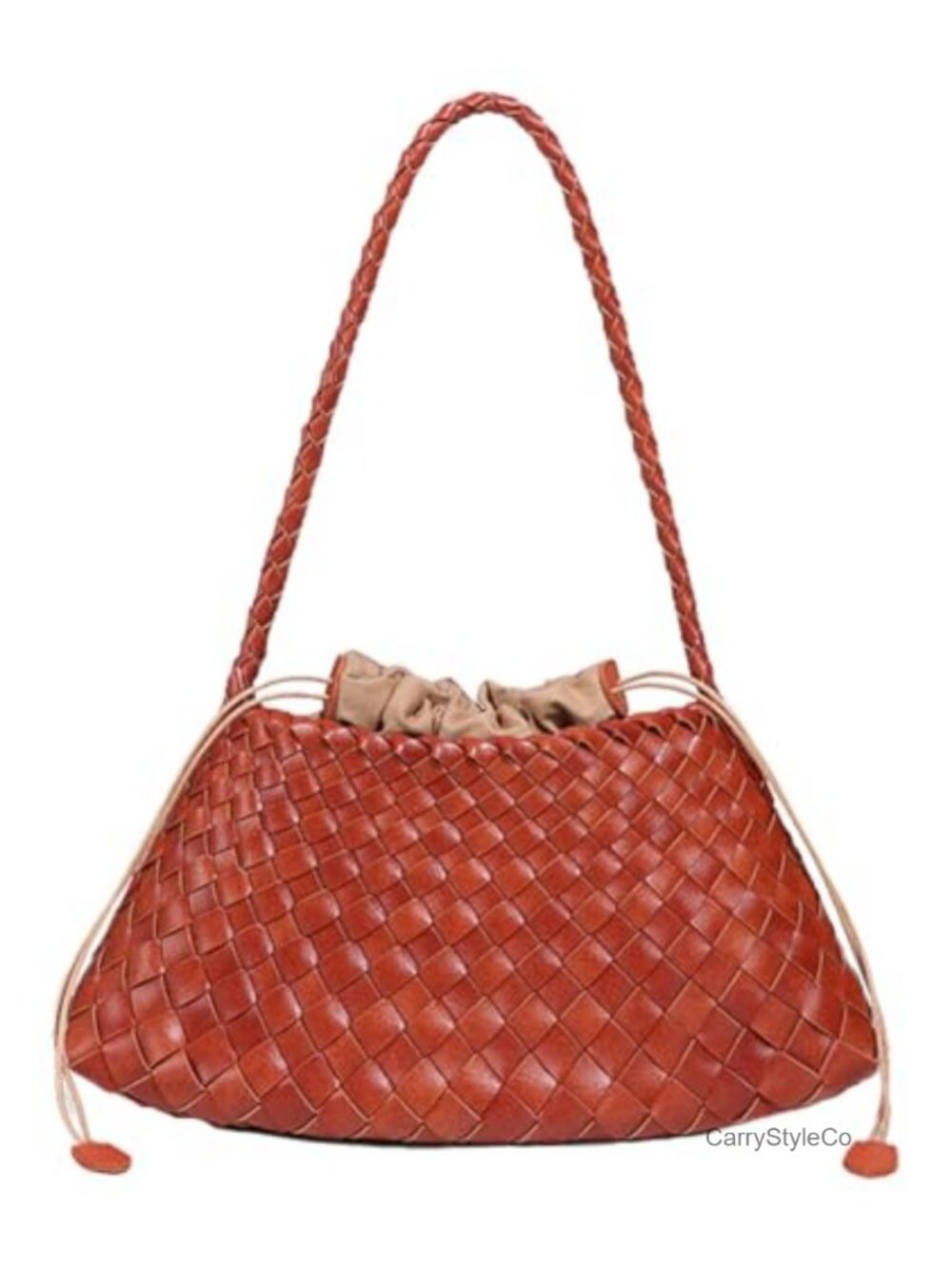 PU Leather Woven Hobo Bag Shoulder Purse Tote Handbag